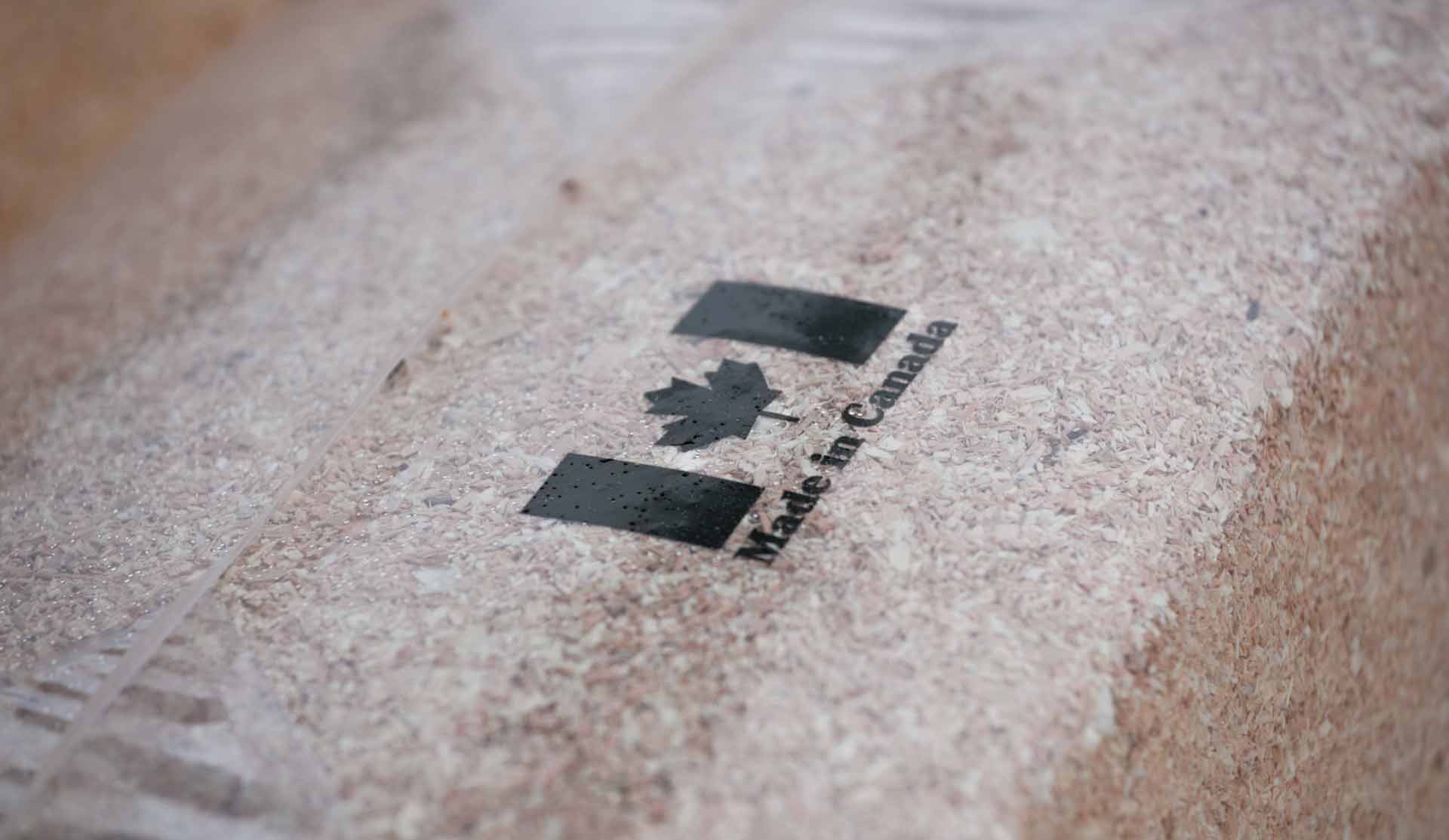 Made in Canada Stamp on Alpine Wood Flakes | Klassen Wood Co.